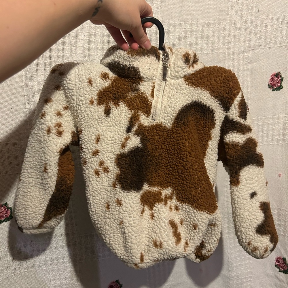 Brown and White Sherpa Jacket